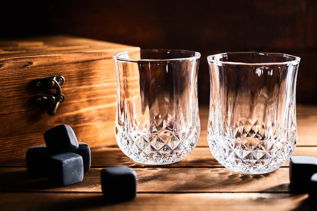 Personalized Whiskey Glass Set with Stones